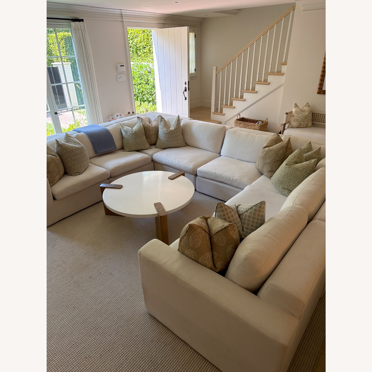 Ben Soleimani White Fabric 3+ Piece Sectional - image-3