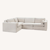 Ben Soleimani White Fabric 3+ Piece Sectional