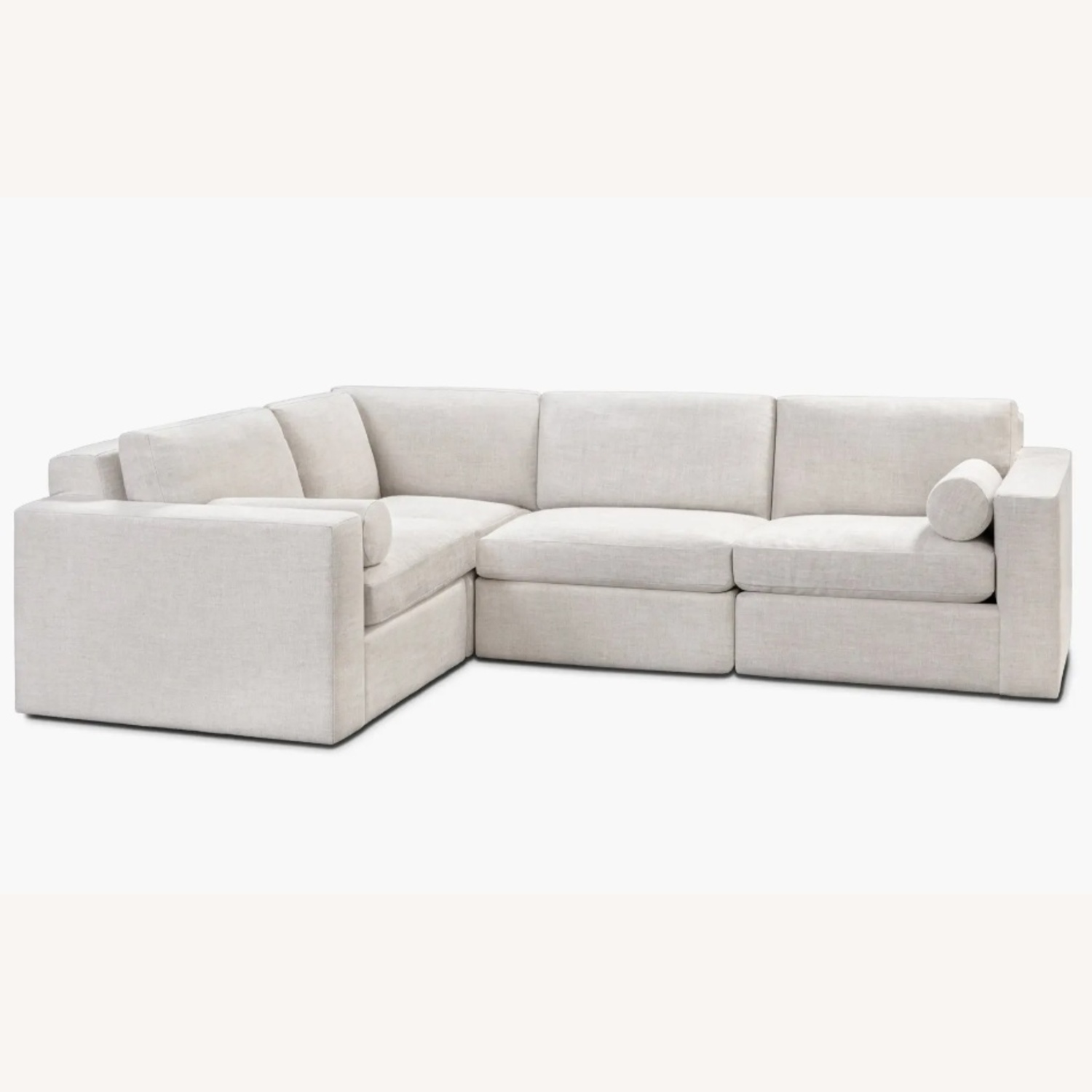 Ben Soleimani White Fabric 3+ Piece Sectional - image-4
