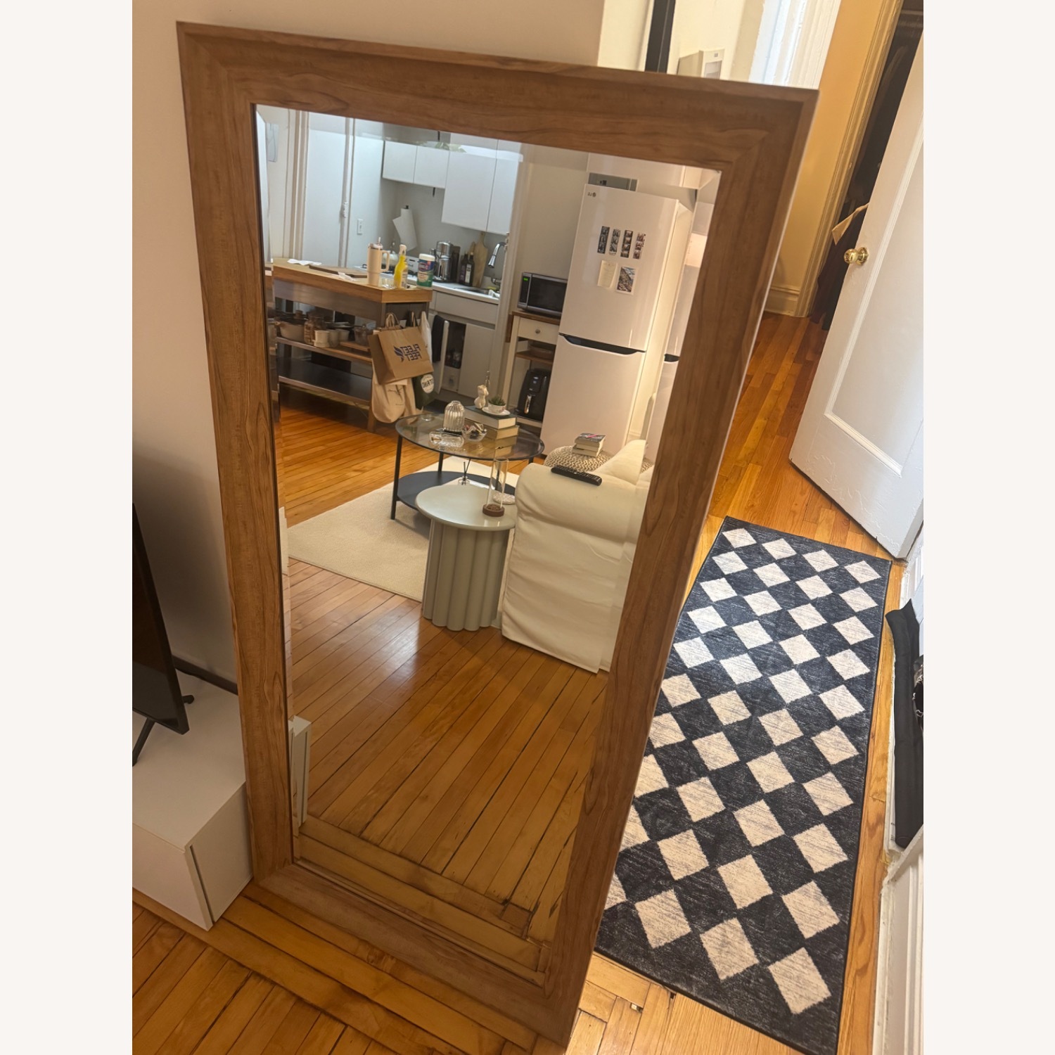 Home Goods Light Brown Wood Floor Mirror - image-3