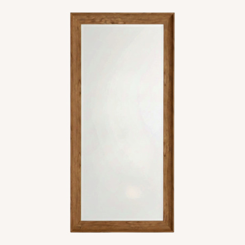 Used Home Goods Light Brown Wood Floor Mirror for sale on AptDeco