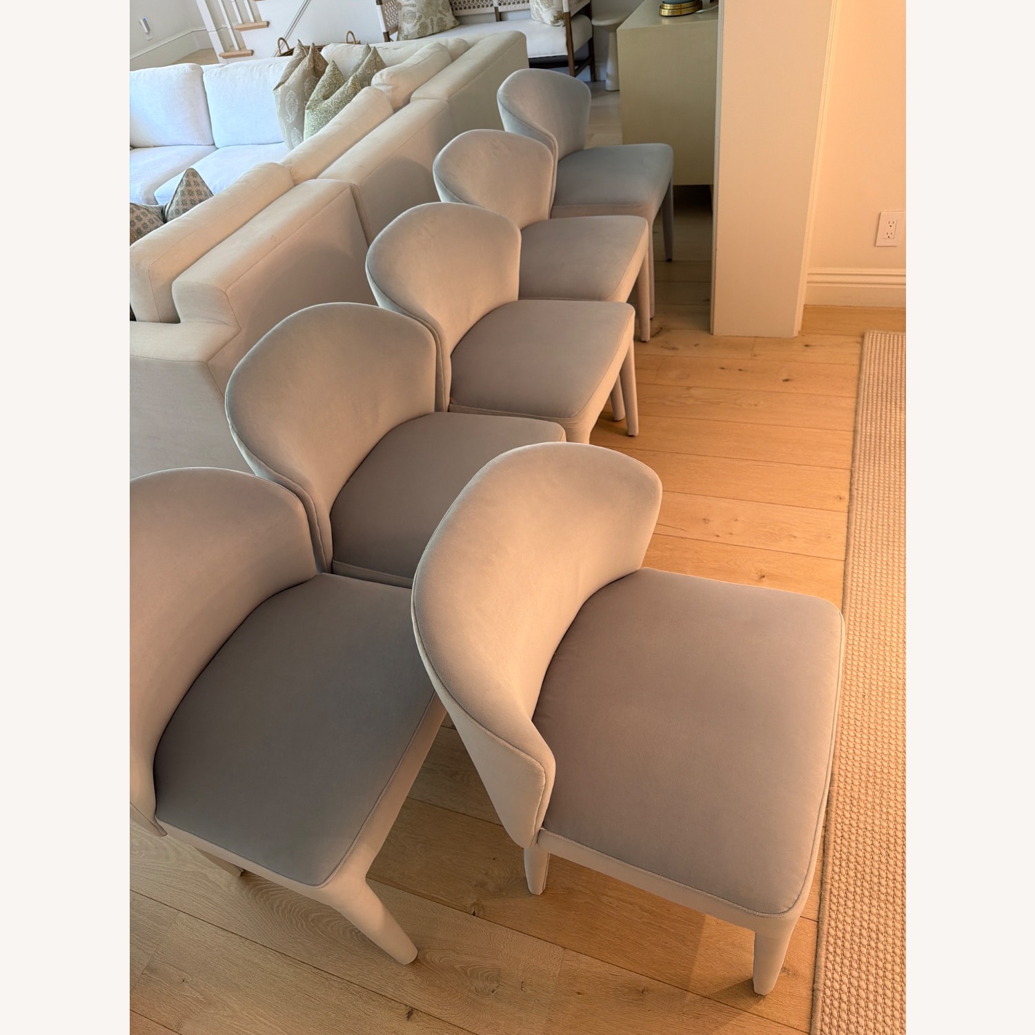 6x Blue Velvet Dining Chair - image-2