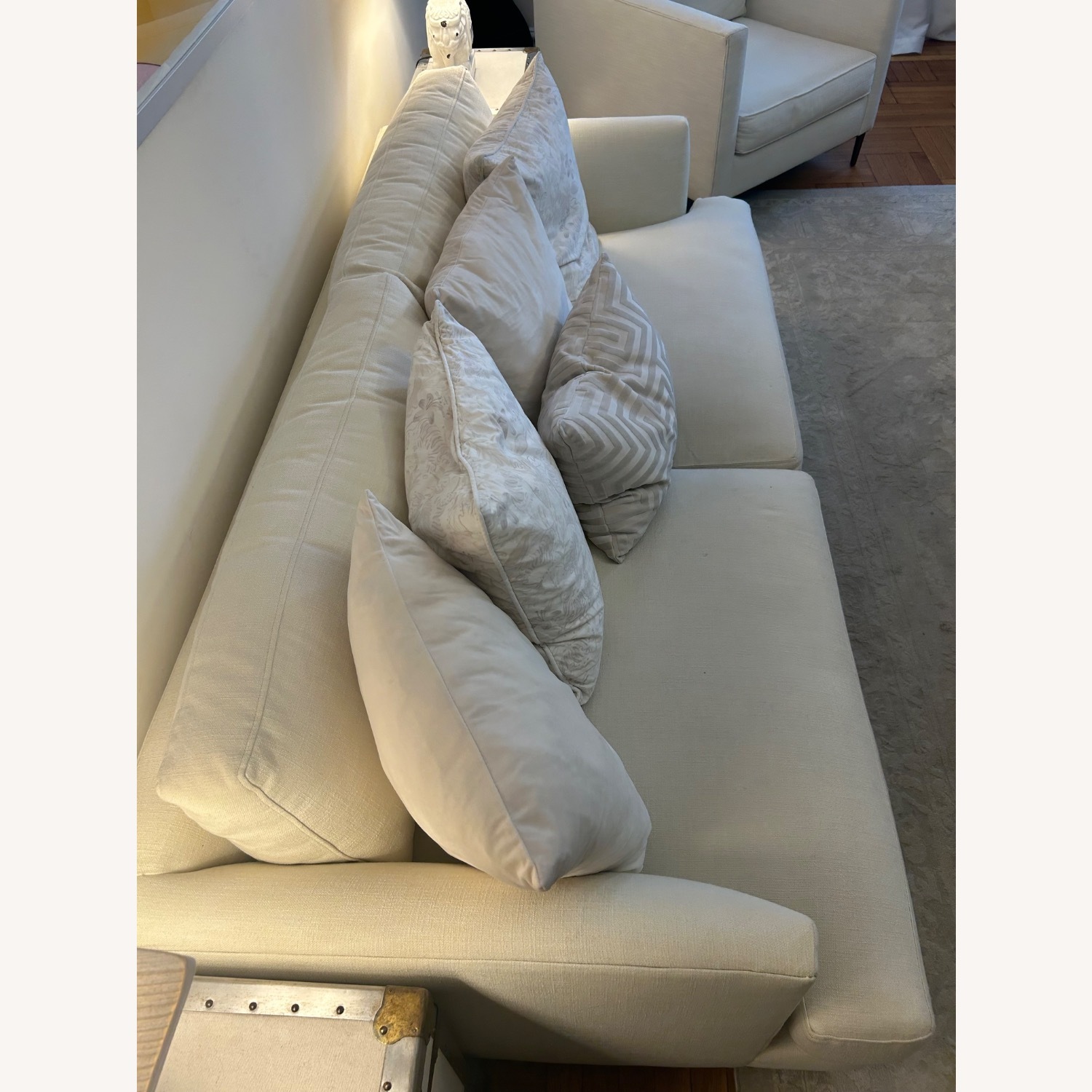 West Elm 84” Linen Weave Sofa in Alabaster - image-2