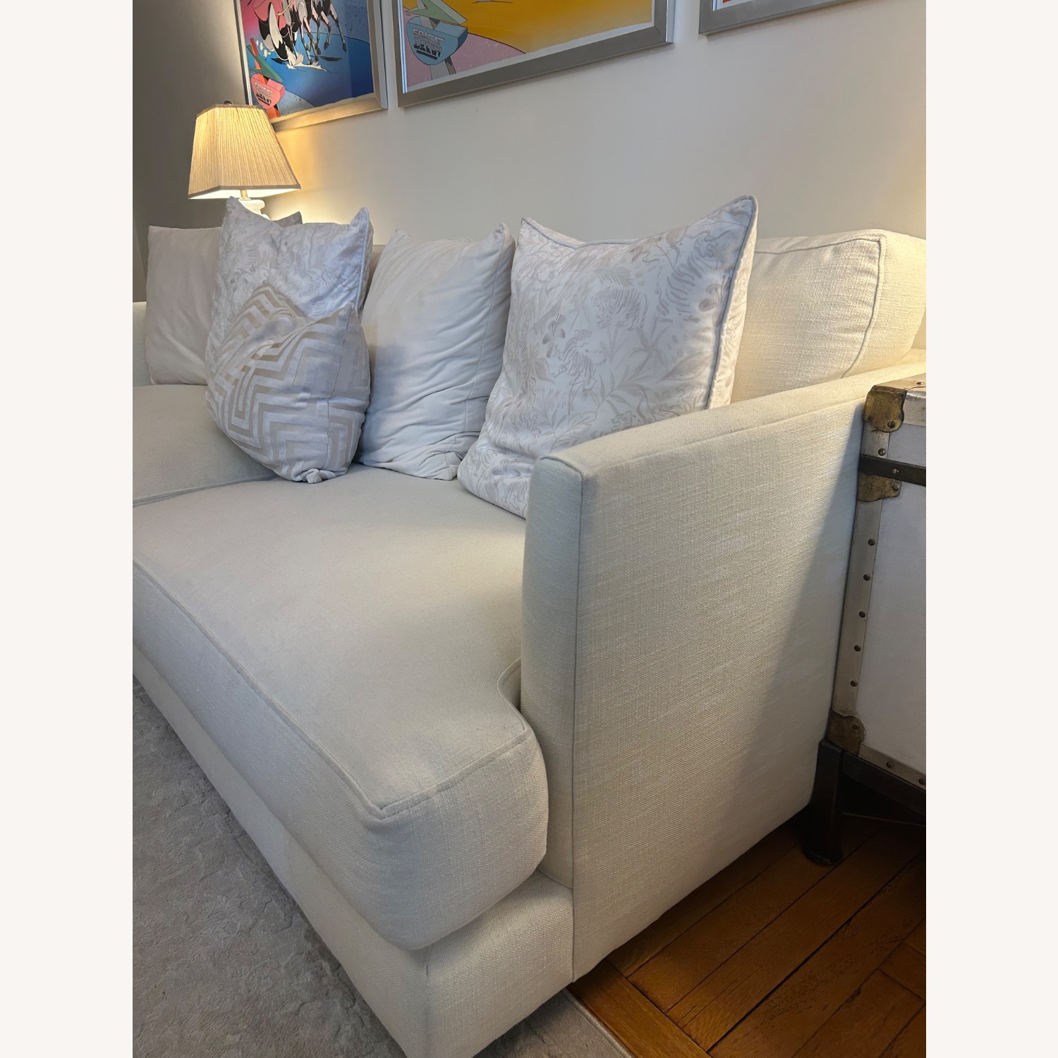 West Elm 84” Linen Weave Sofa in Alabaster - image-3