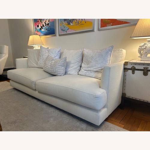 Used West Elm 84” Linen Weave Sofa in Alabaster for sale on AptDeco
