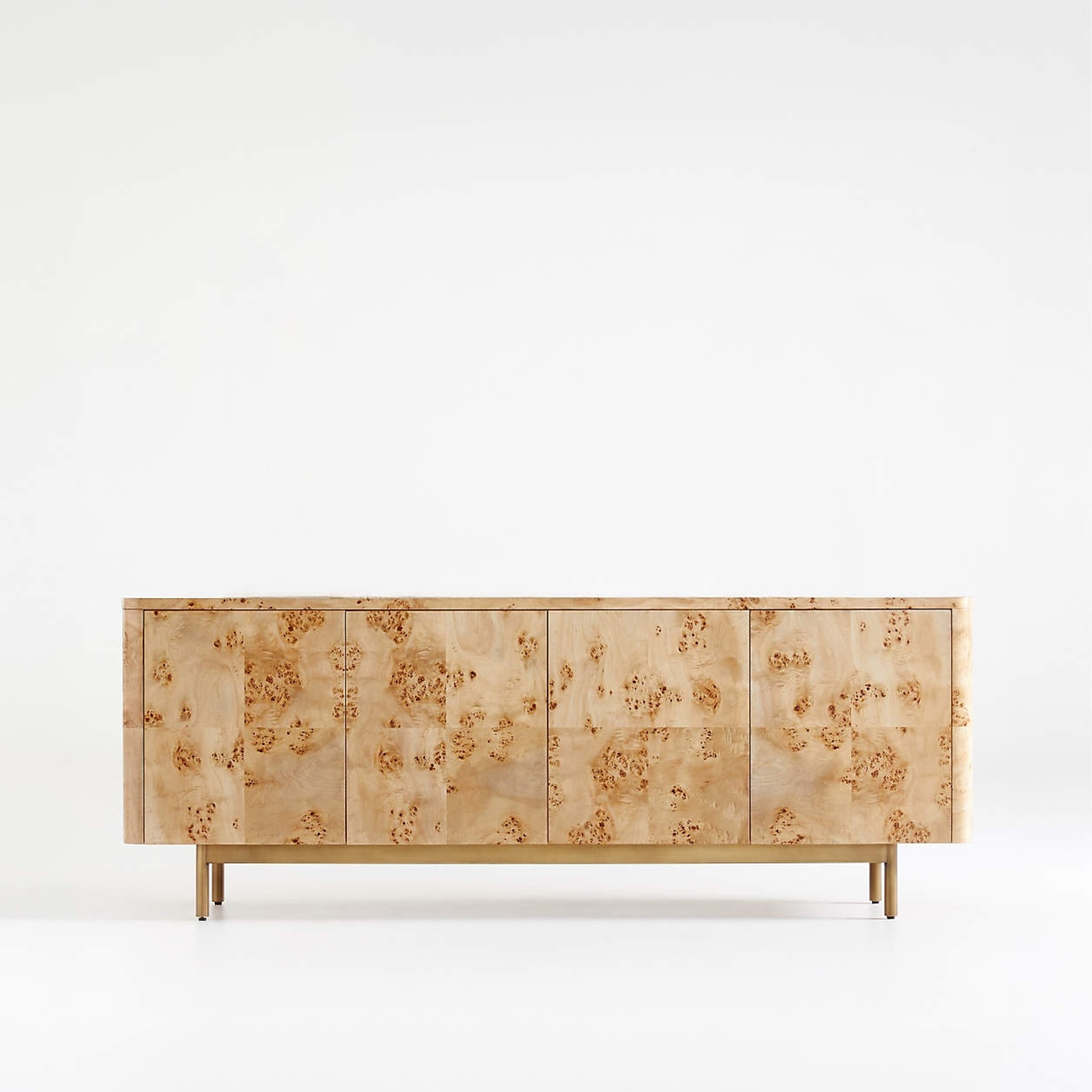 Crate & Barrel Light Brown Wood Media Storage - image-4