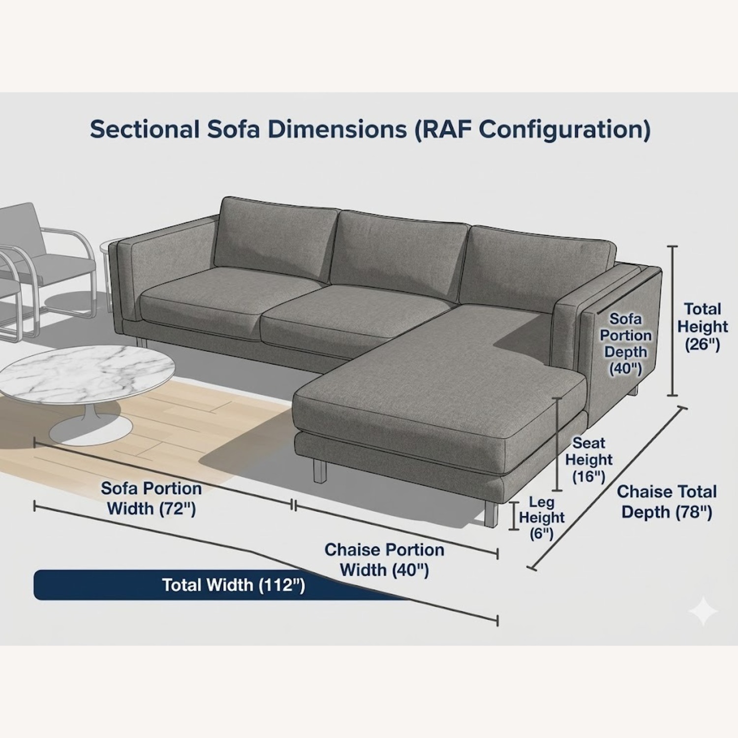 Room & Board Light Gray Fabric 2 Piece Sectional - image-4