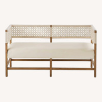 Ballard Designs White Fabric Bench