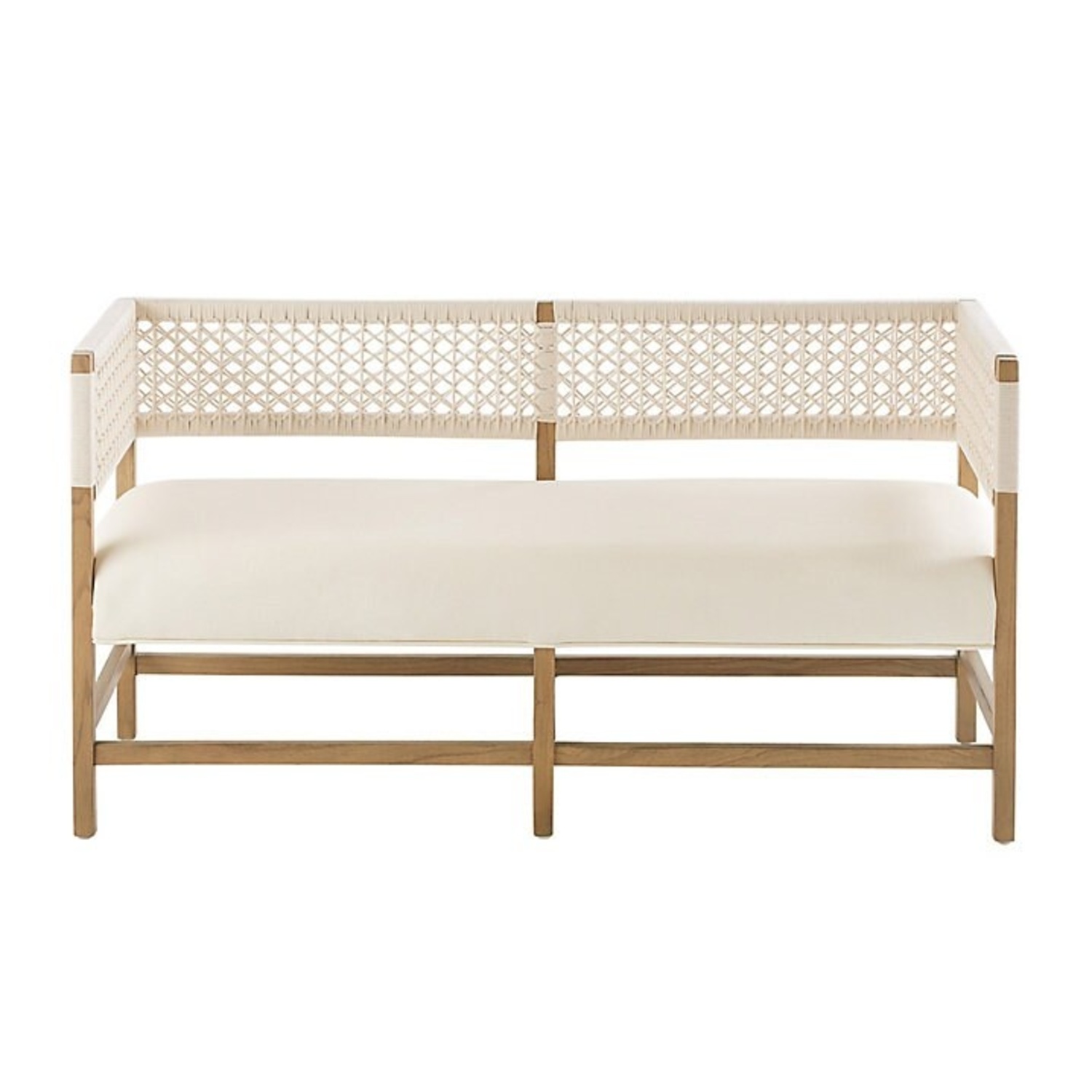 Ballard Designs White Fabric Bench - image-4