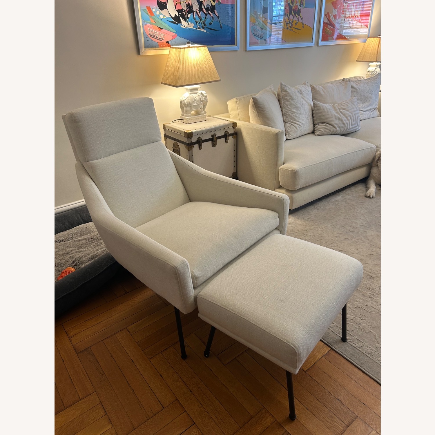 West Elm Austin Chair and Ottoman - image-4