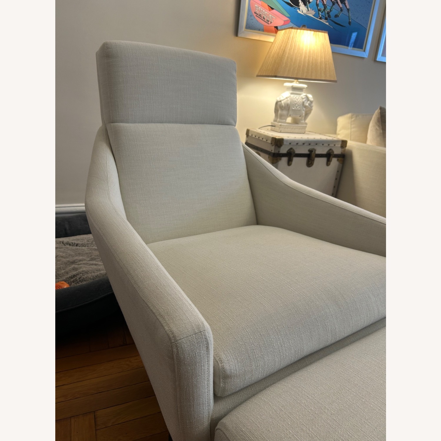 West Elm Austin Chair and Ottoman - image-3