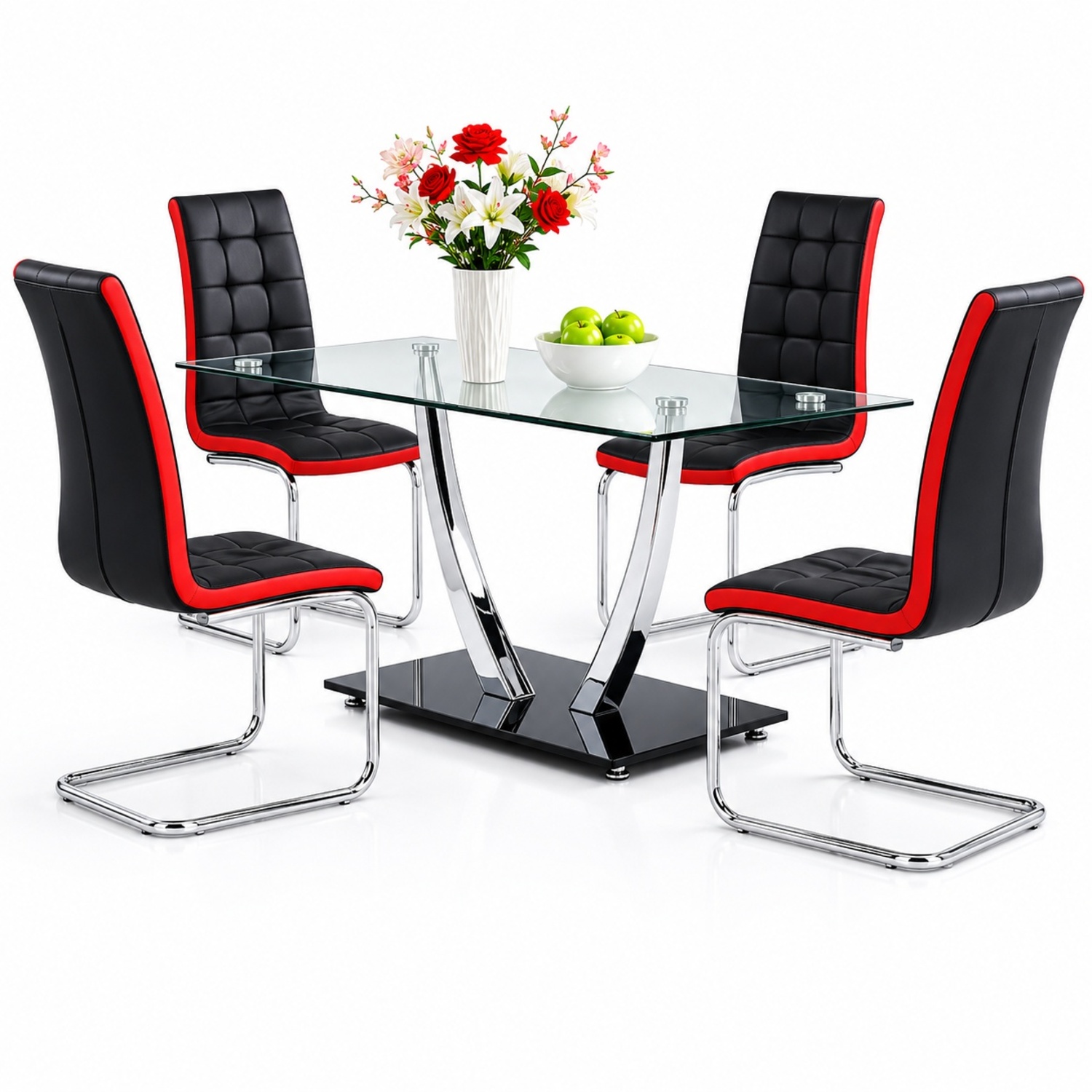Global Furniture USA Red Glass Dining Sets - image-5