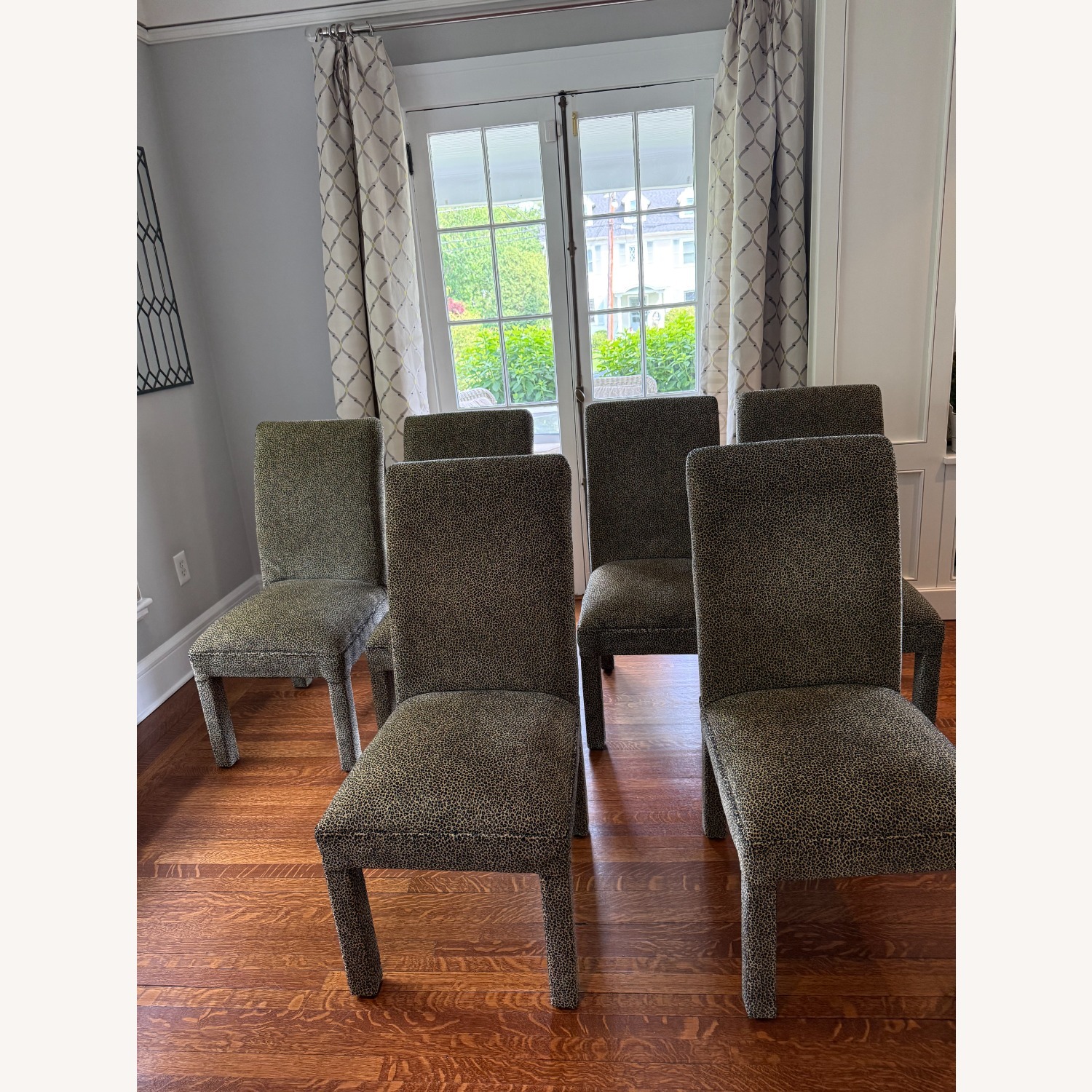 Set of 6 Fabric/Faux Velvet Dining Chairs - image-4