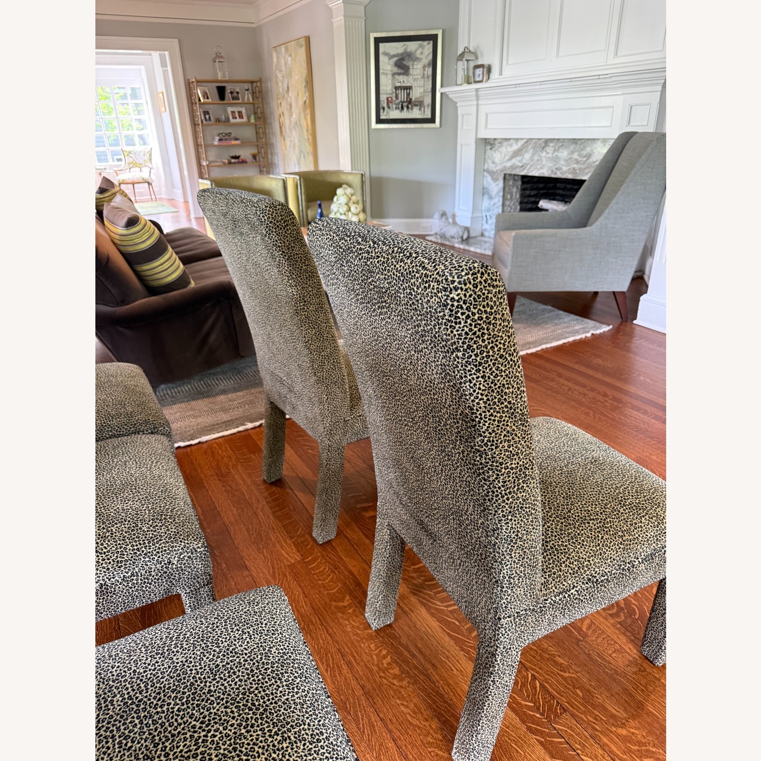 Set of 6 Fabric/Faux Velvet Dining Chairs - image-2