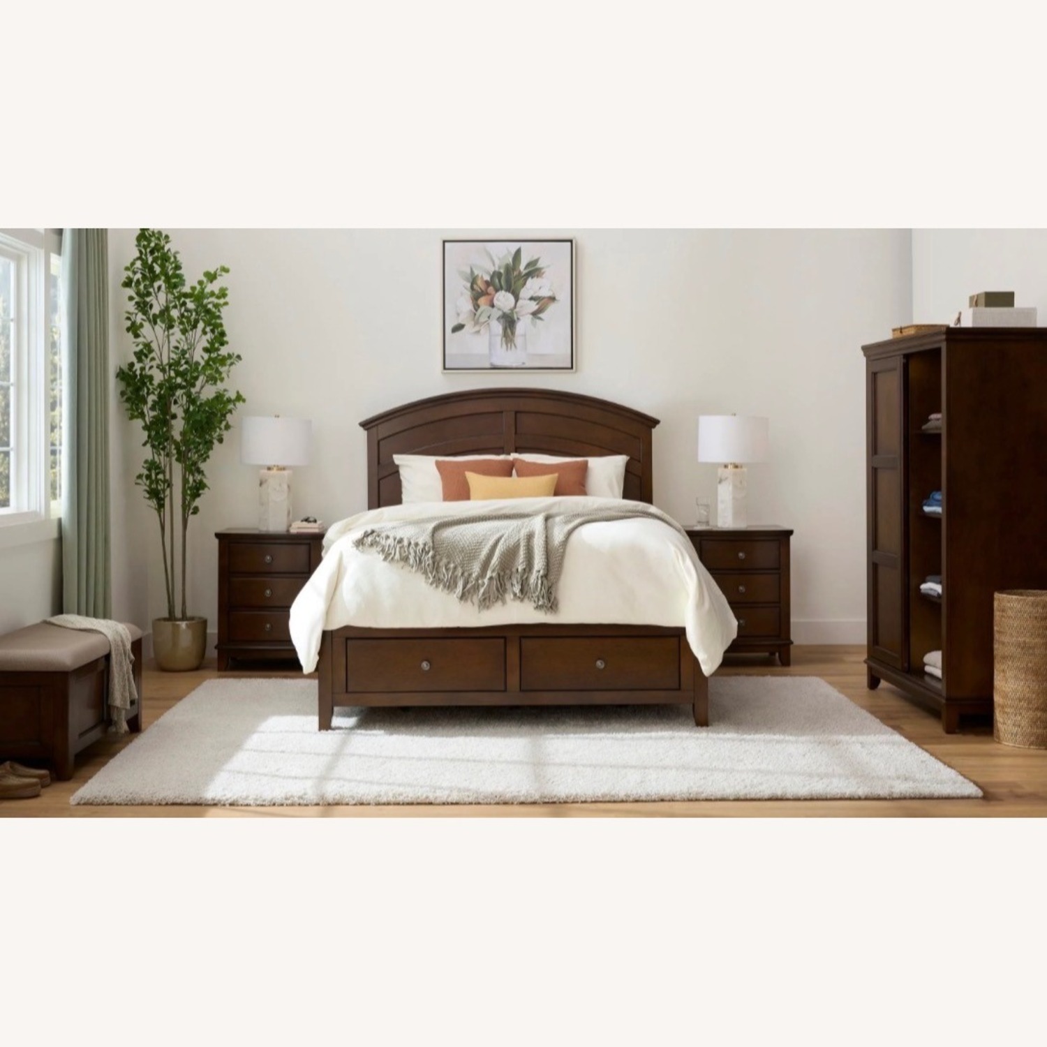 Raymour & Flanigan Kylie Dark Brown Wood King Bed - image-2