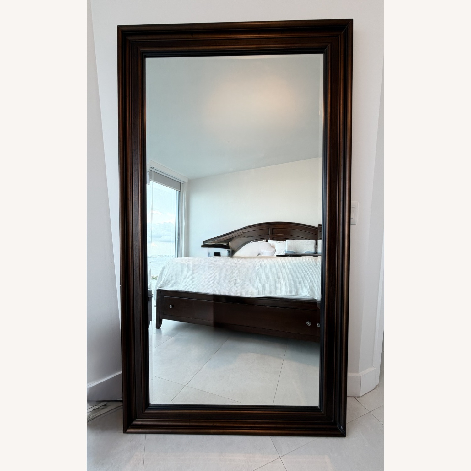 Raymour & Flanigan Kylie Dark Brown Wood Wall Mirror - image-2