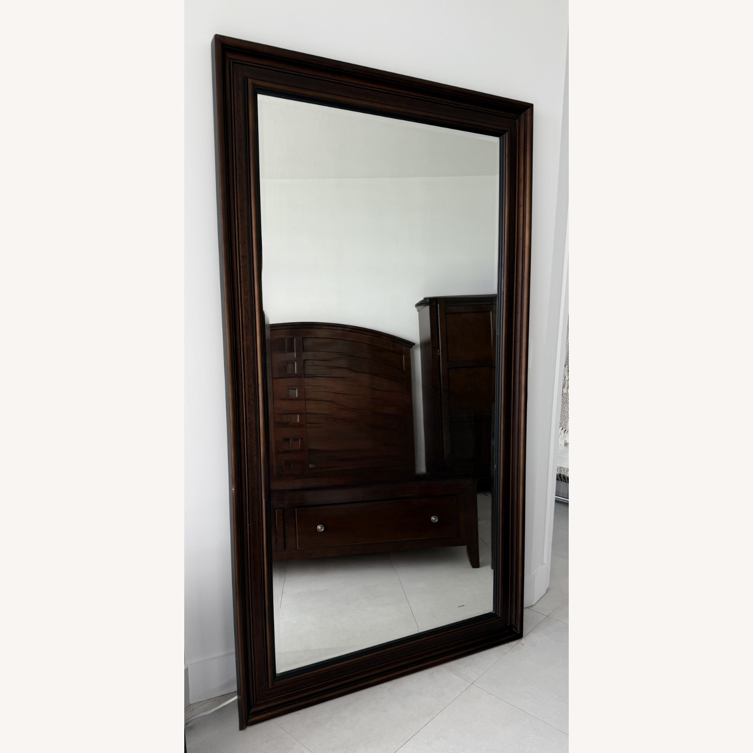 Raymour & Flanigan Kylie Dark Brown Wood Wall Mirror - image-3