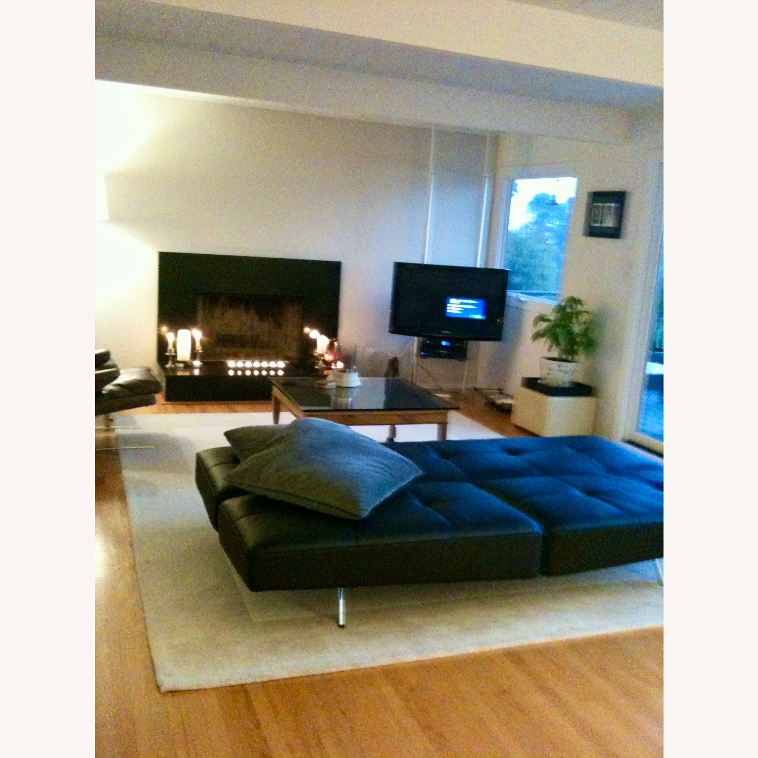 Ligne Roset Smala Black Leather Sofa - image-6