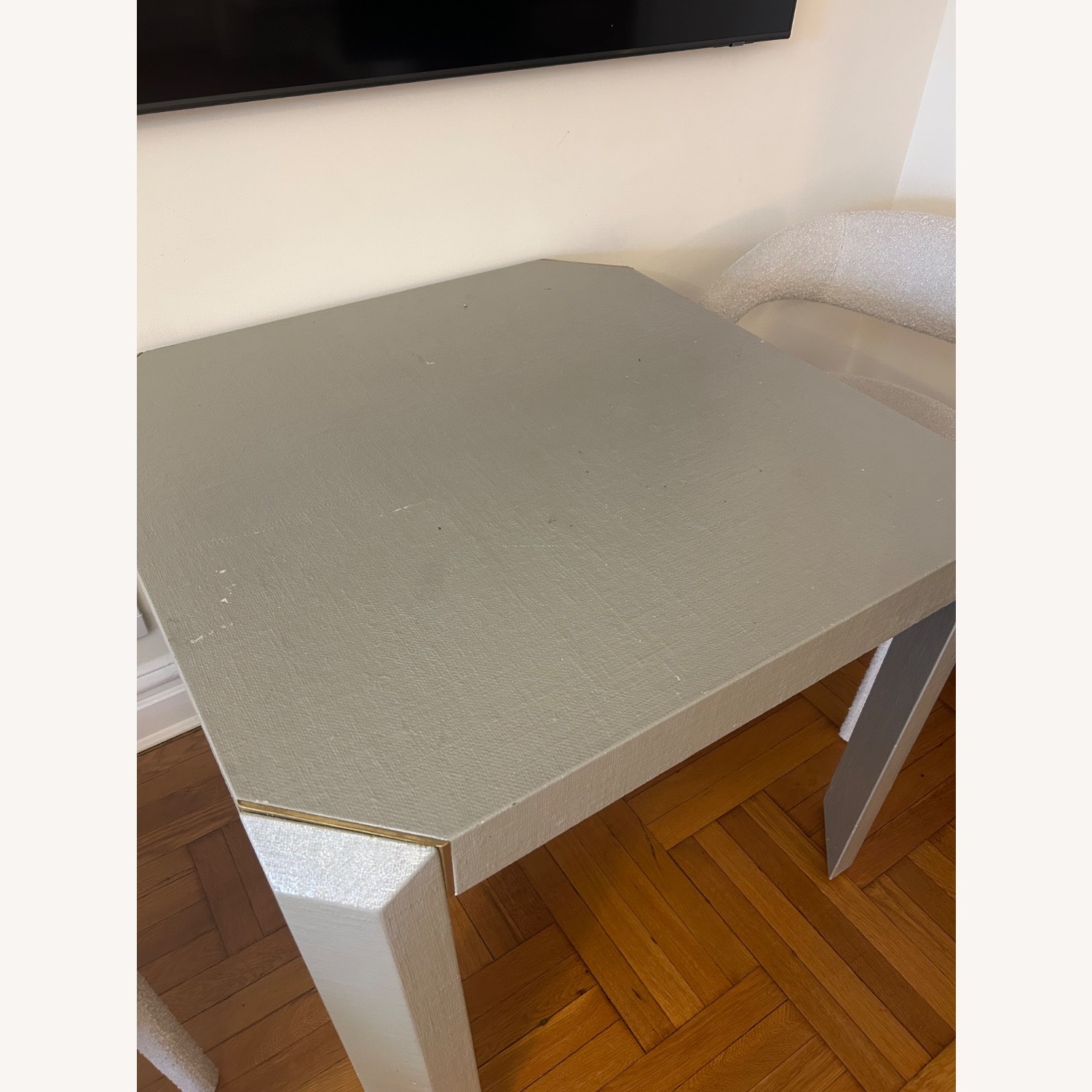 Linen Wrapped Game/Card Table W” Brass Insert - image-4