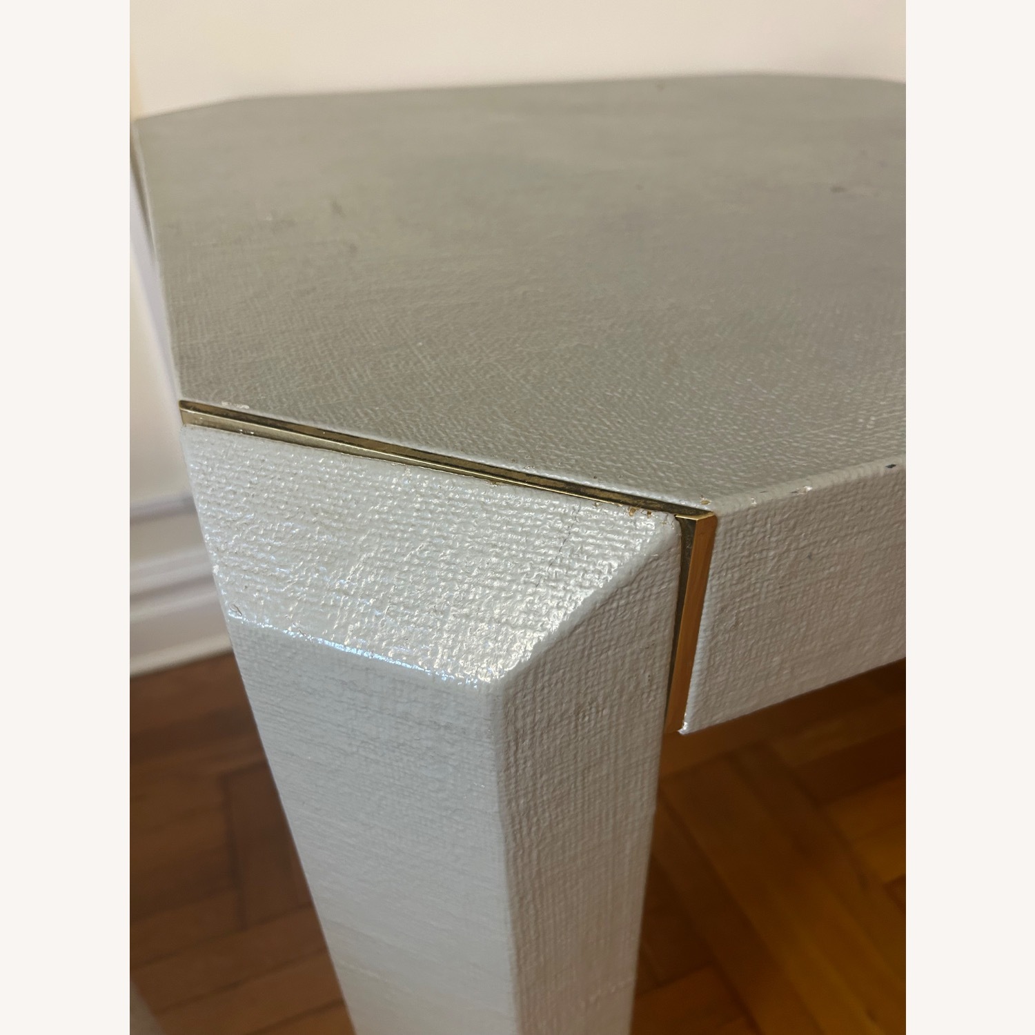 Linen Wrapped Game/Card Table W” Brass Insert - image-3