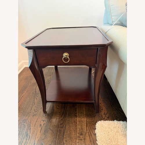 Used Dark Brown Wood Side Table for sale on AptDeco
