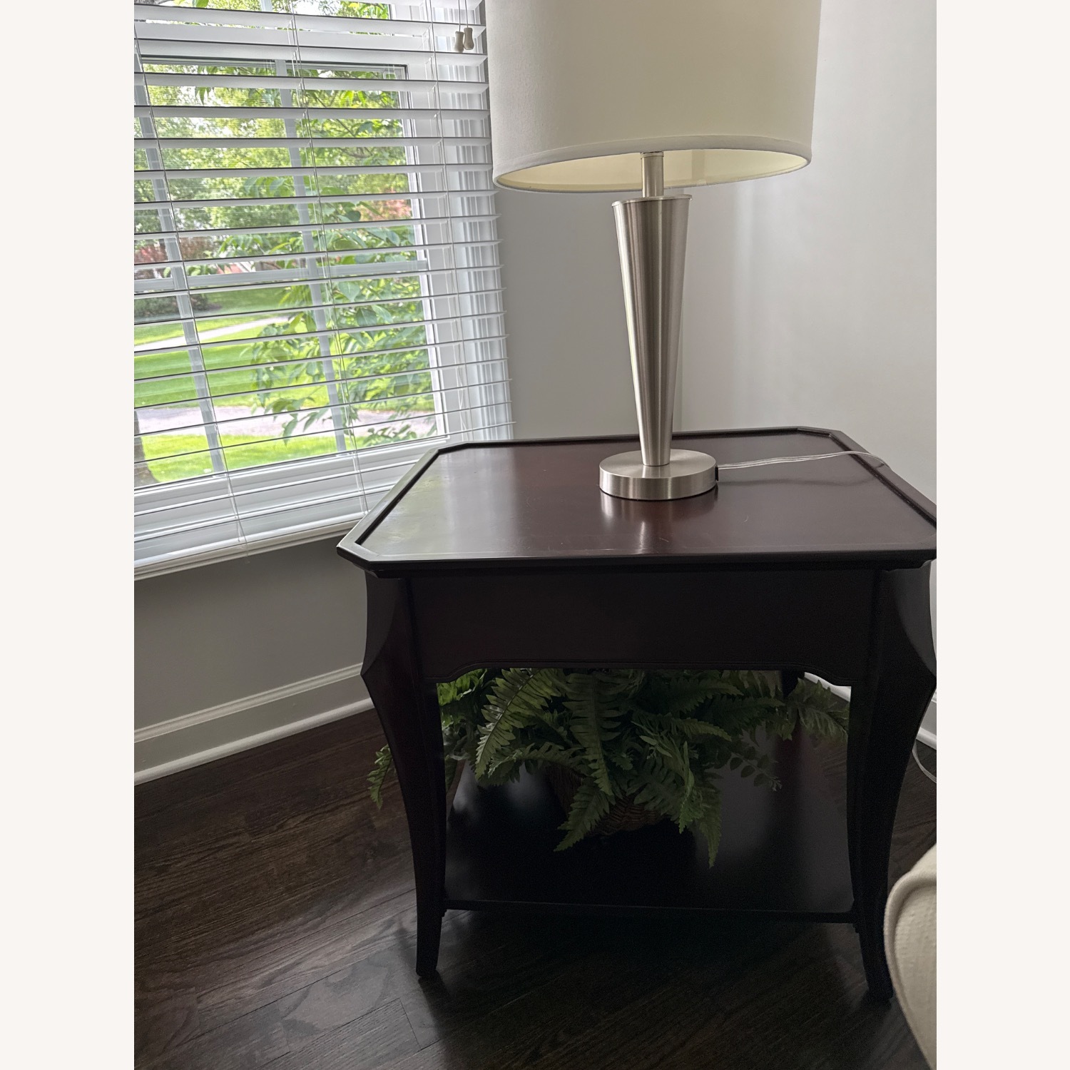 Dark Brown Wood Side Table - image-3