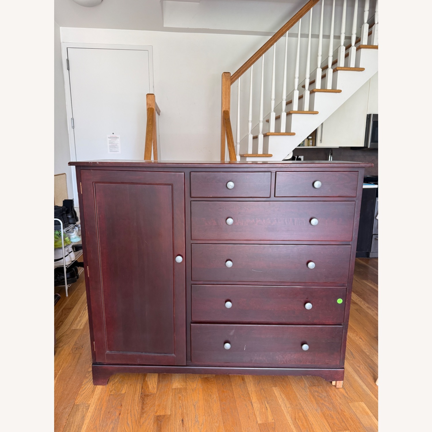 Vintage/Antique Dark Brown Wood Dresser - image-1