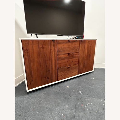 Used Organic Modernism Siena Walnut Wood Credenza for sale on AptDeco