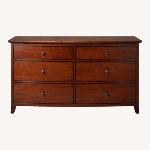 Used Pottery Barn Chloe Dark Brown Wood Dresser for sale on AptDeco