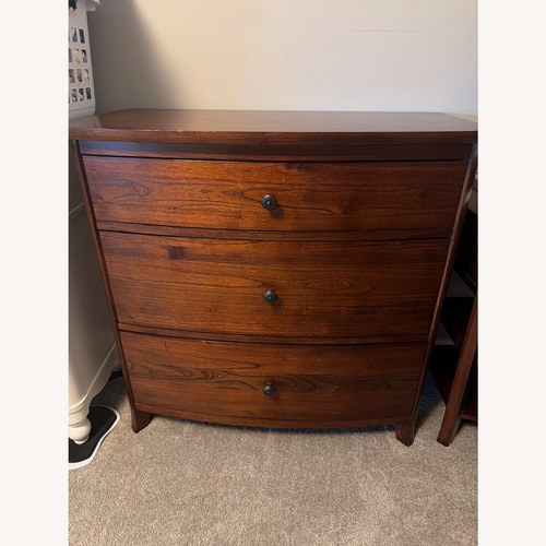 Used Pottery Barn Chloe Dark Brown Wood Dresser for sale on AptDeco
