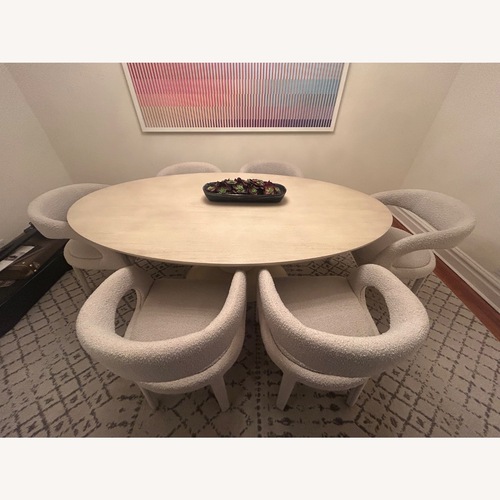 Used Anthropologie Bouclé Hagen Dining Chairs in Ivory  for sale on AptDeco