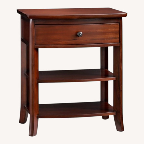 Used Pottery Barn Chloe Dark Brown Wood Nightstands for sale on AptDeco