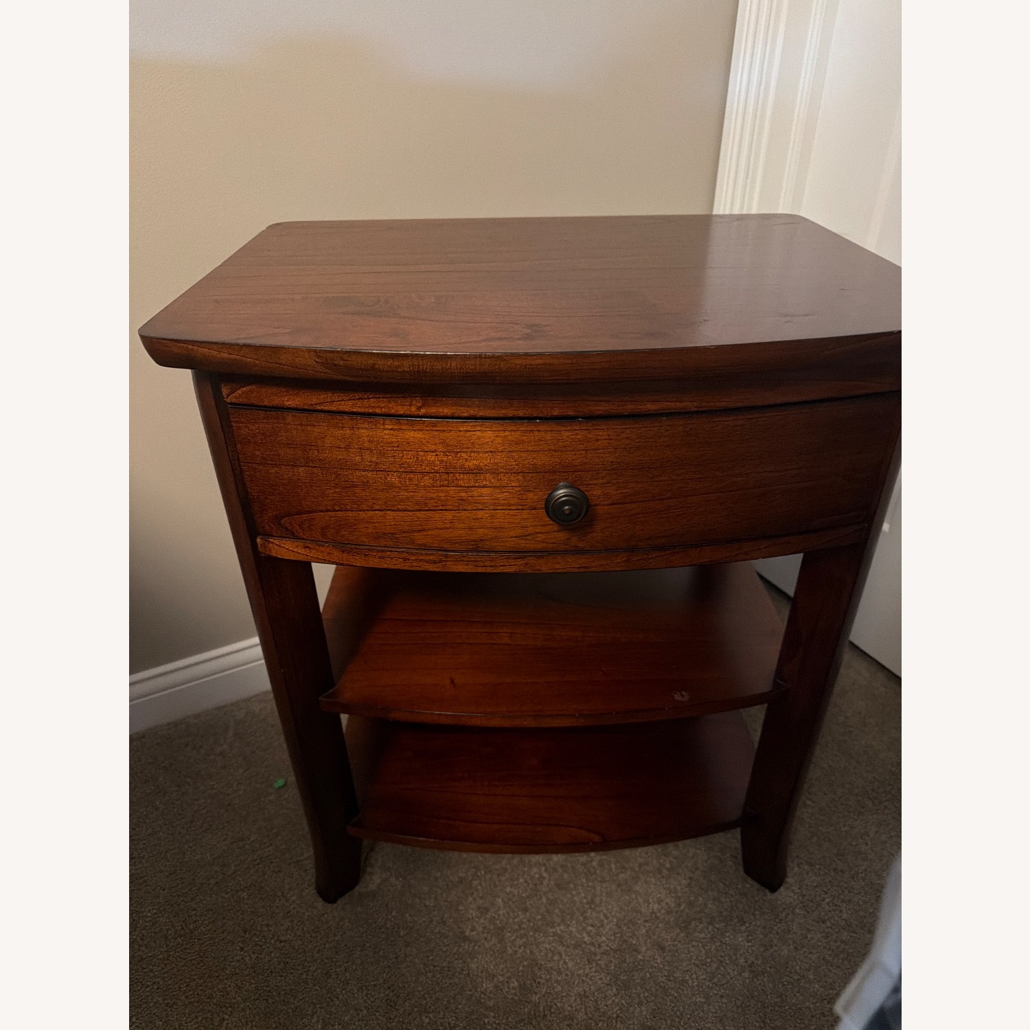Pottery Barn Chloe Dark Brown Wood Nightstands - image-1