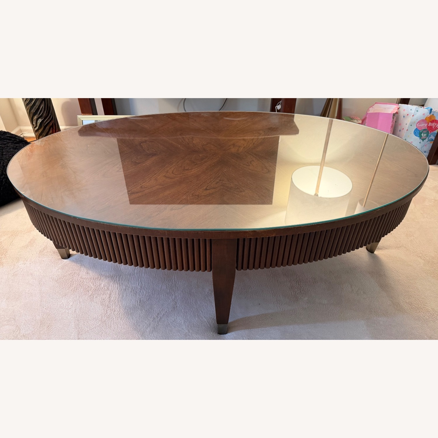 Ethan Allen Dark Brown Wood Coffee Table - image-2