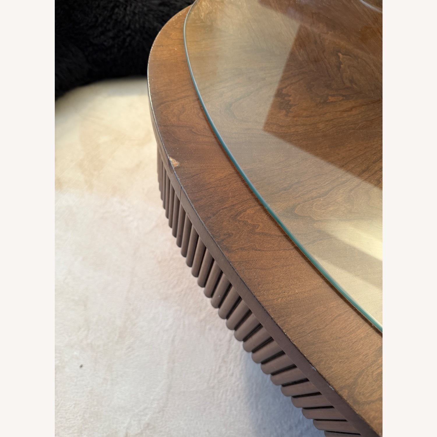 Ethan Allen Dark Brown Wood Coffee Table - image-3