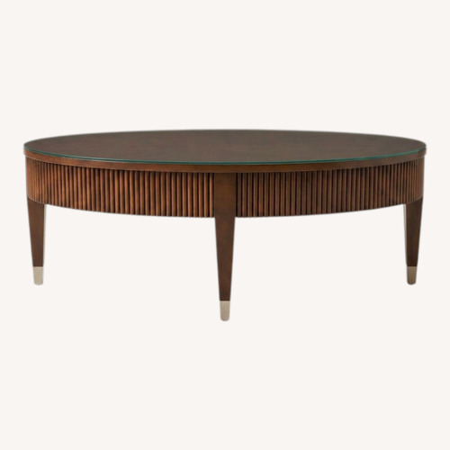 Used Ethan Allen Dark Brown Wood Coffee Table for sale on AptDeco