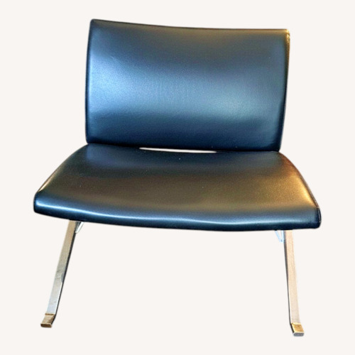 Used Parsons Furniture Black Leather Accent Chair for sale on AptDeco
