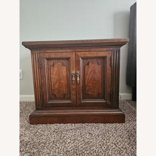 Used Antique Wood Side Tables Walnut Finish for sale on AptDeco