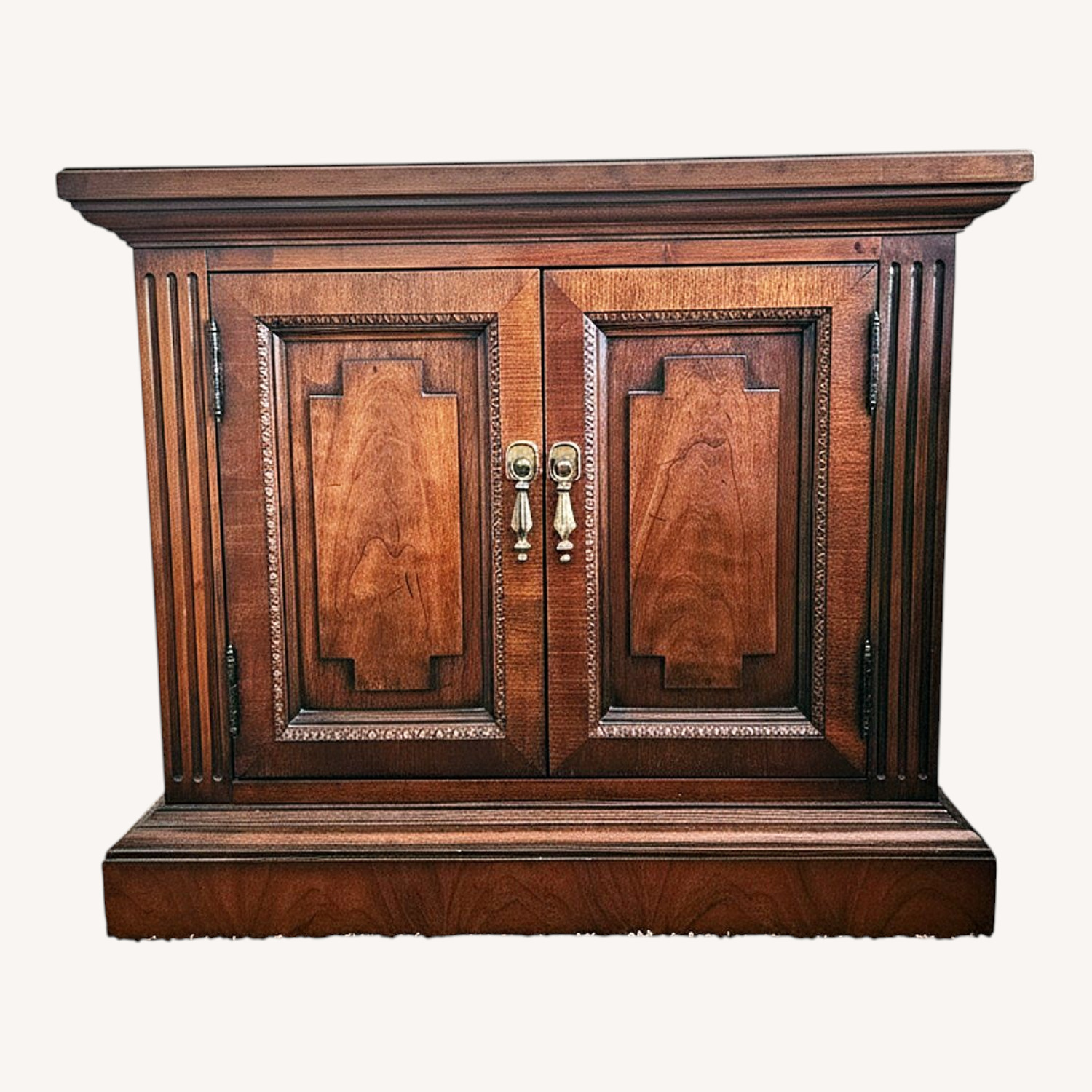 Antique Wood Side Tables Walnut Finish - image-0
