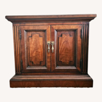 Antique Wood Side Tables Walnut Finish