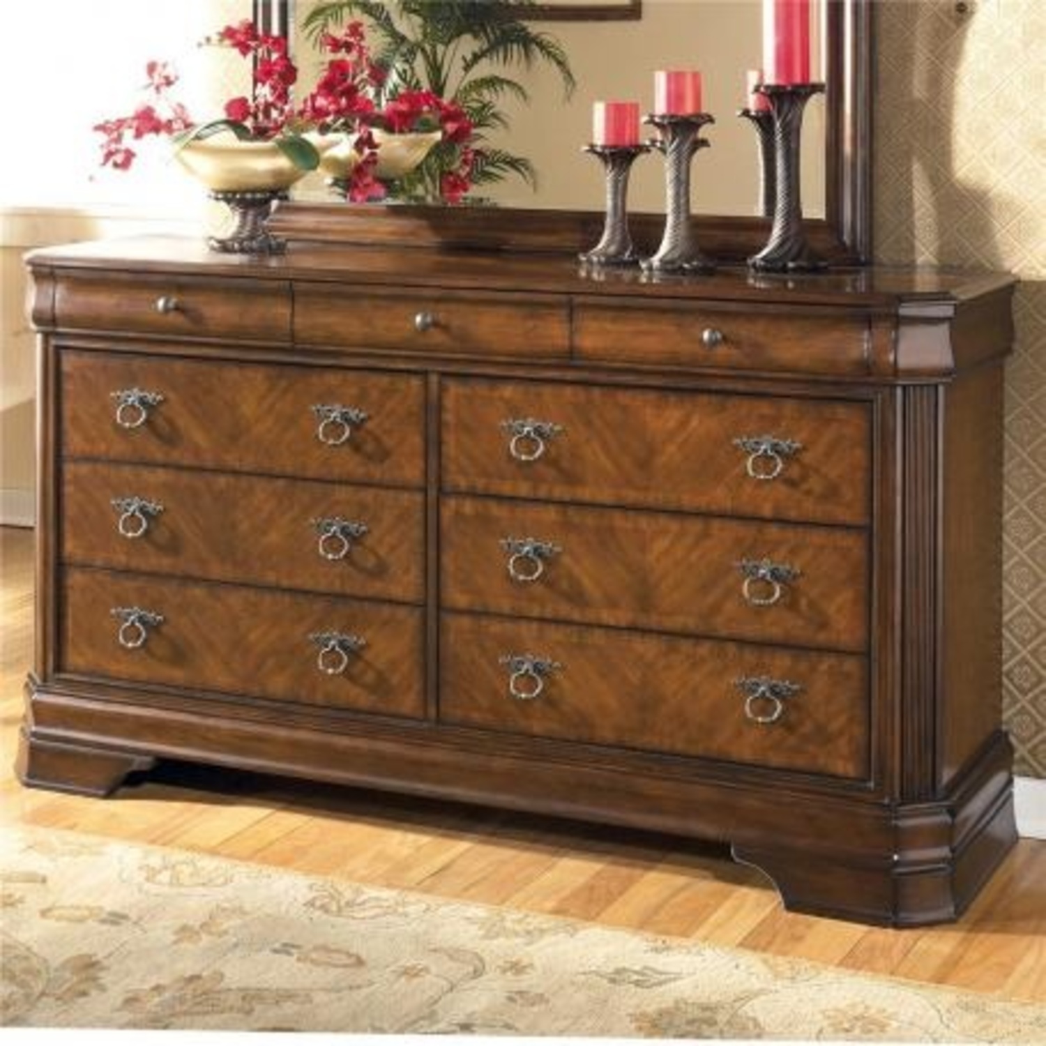 Ashley Furniture Hamlyn Dark Brown Wood Dresser - image-4