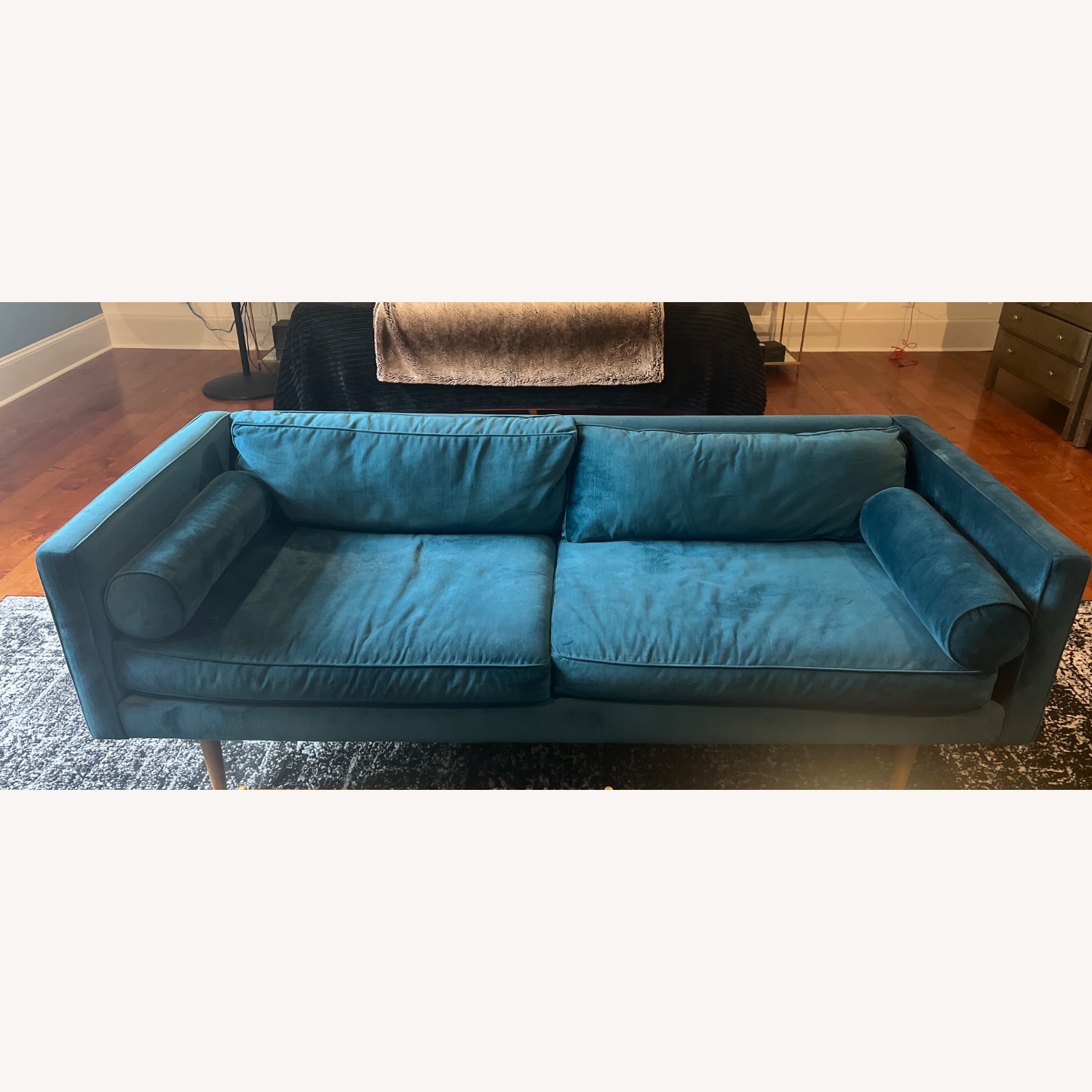 West Elm Monroe Blue Loveseat - image-3