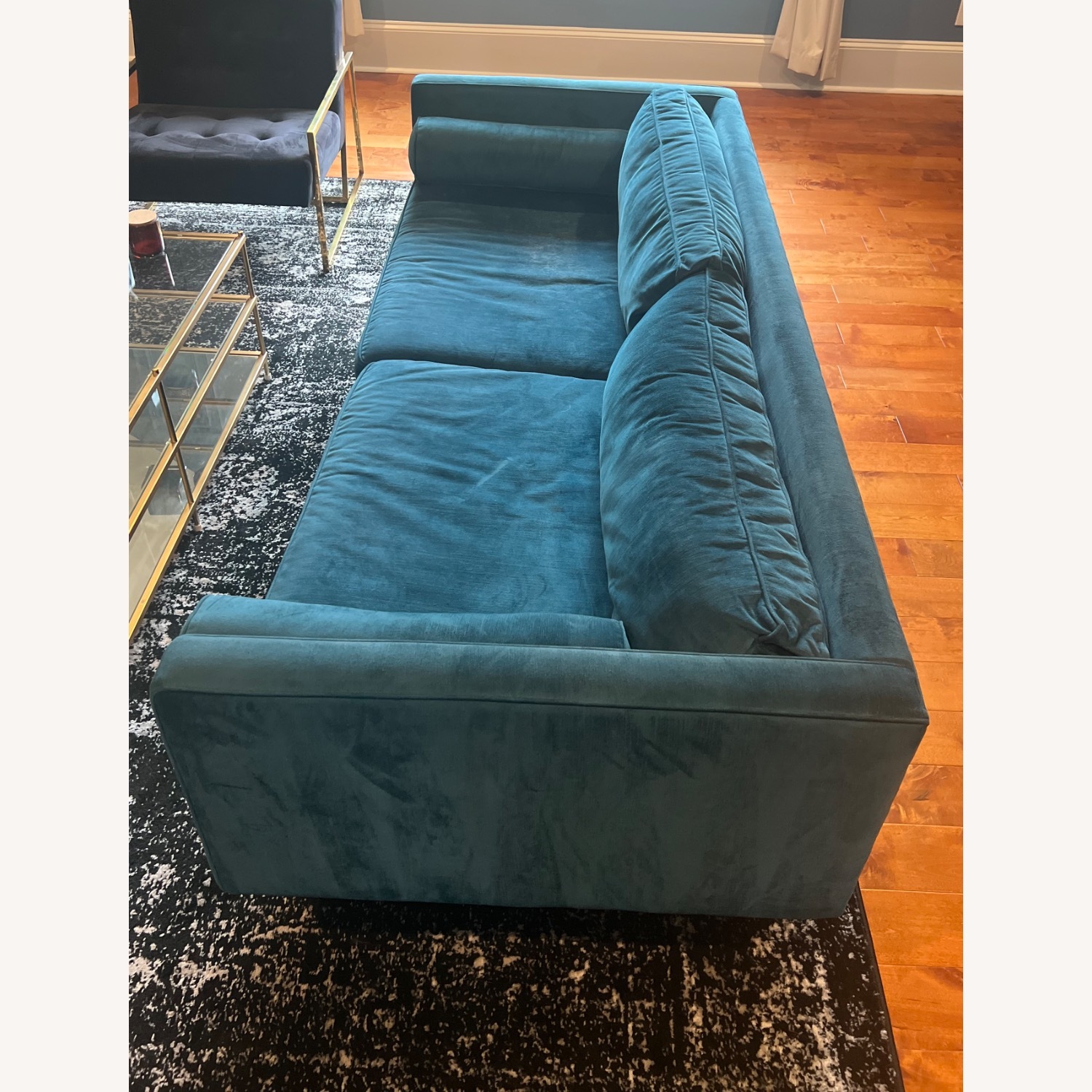 West Elm Monroe Blue Loveseat - image-2