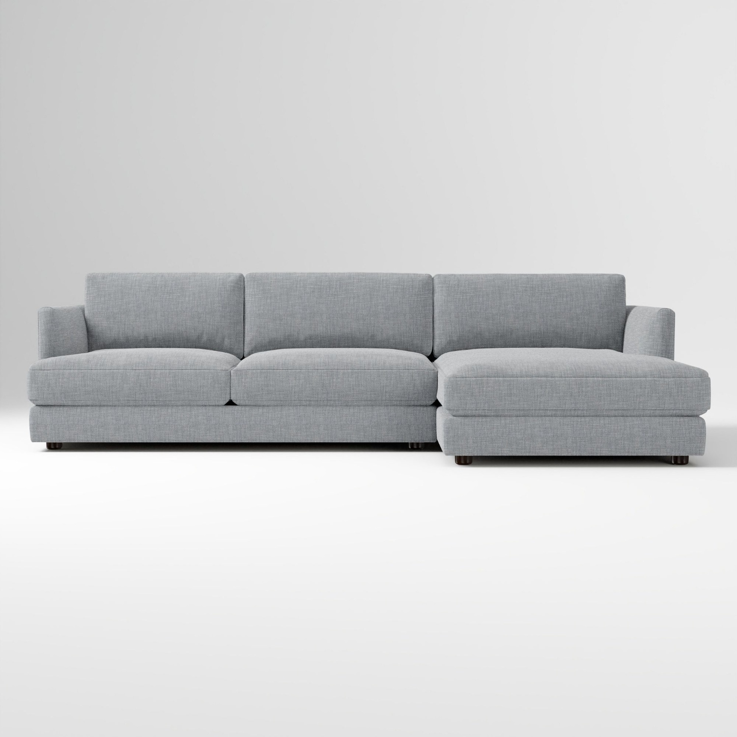 West Elm Light Gray Fabric 2 Piece Sectional - image-4