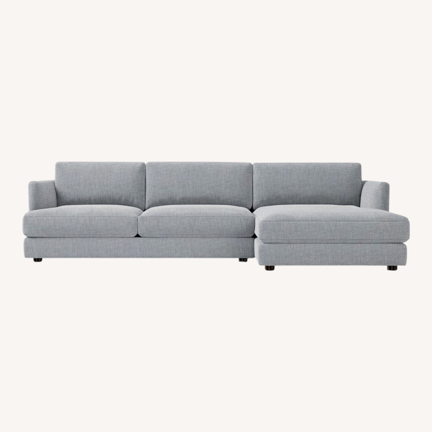 West Elm Light Gray Fabric 2 Piece Sectional - image-0