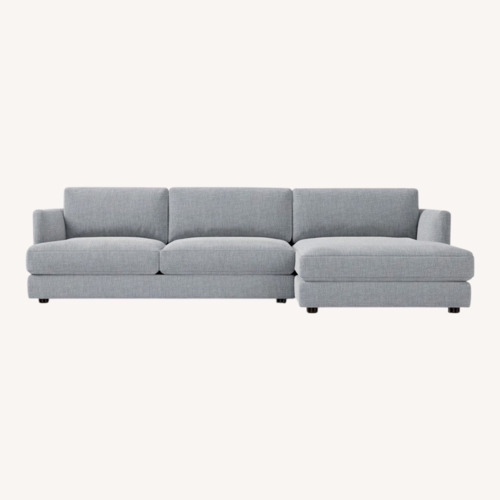 Used West Elm Light Gray Fabric 2 Piece Sectional for sale on AptDeco