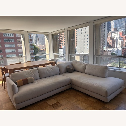 Used West Elm Light Gray Fabric 2 Piece Sectional for sale on AptDeco