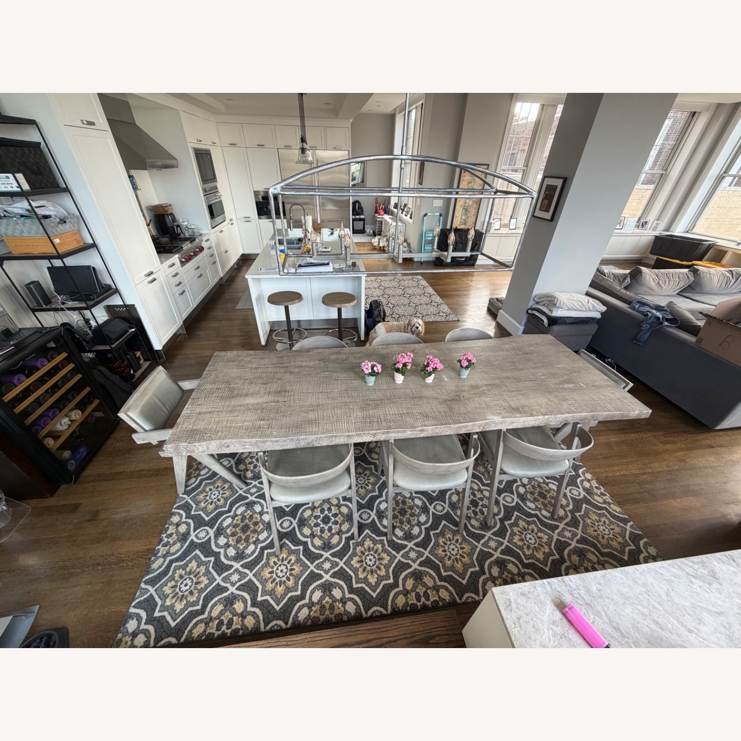 Restoration Hardware Reclaimed Oak Plank Rectangular Dining Table - image-2