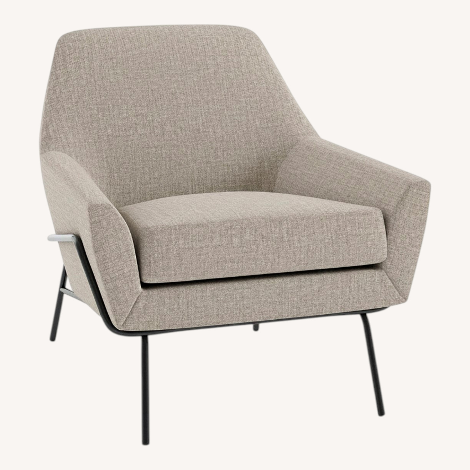 West Elm Lucas Light Gray Wire Armchair - image-0