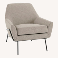 West Elm Lucas Light Gray Wire Armchair
